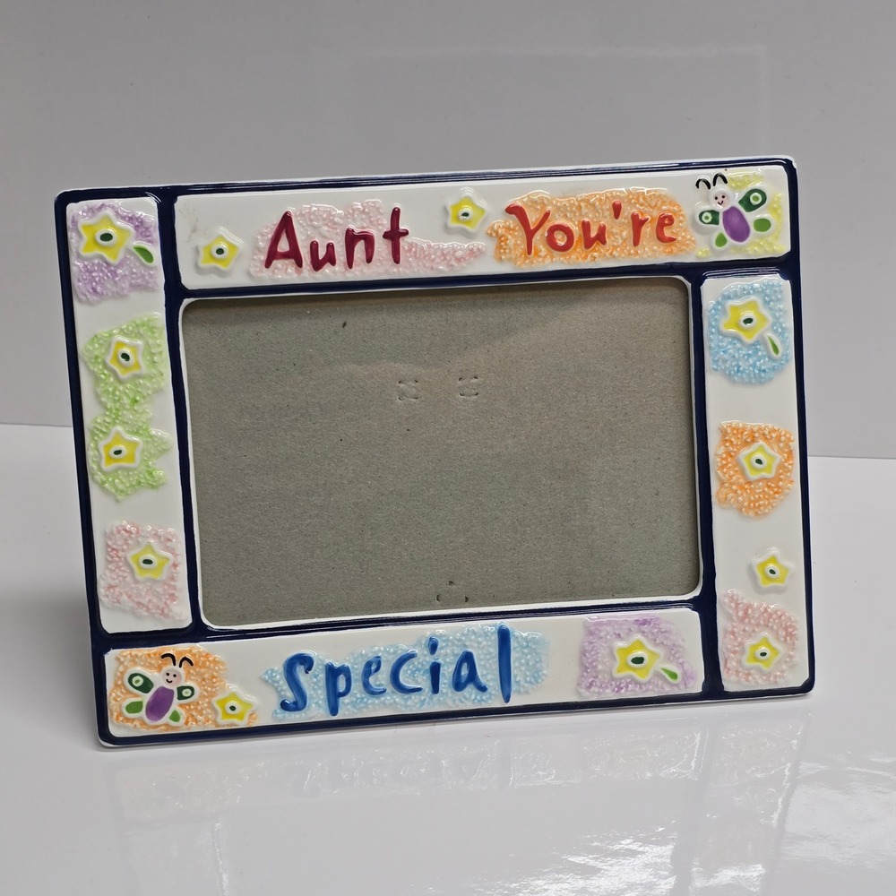 Russ Aunt You're Special Photo Frame Ceramic Butterfly Floral 4x6